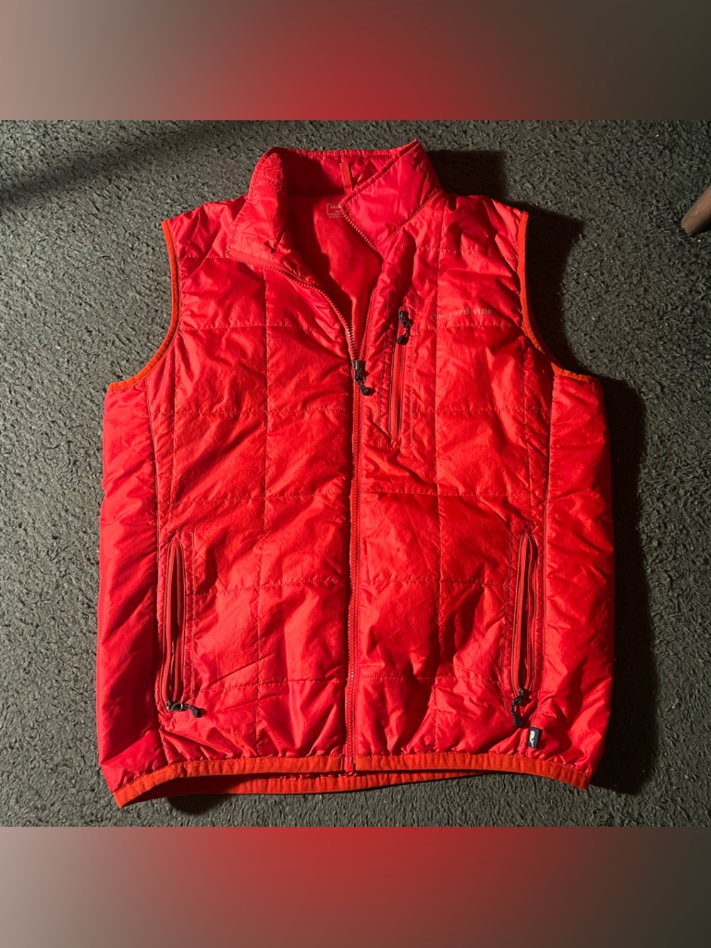 Vineyard Vines orange Quilted Puffer Vest